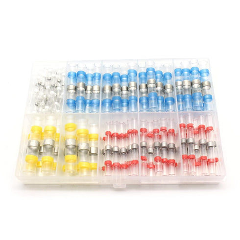TMAX 100pc Solder Seal Wire Connectors, Waterproof Insulated Electrical Butt Connectors for Automotive Use