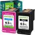 GREENBOX Remanufactured 63XL High Yield Ink Cartridge Combo Pack for HP 63XL 63 XL OfficeJet Envy DeskJet (1 Black 1