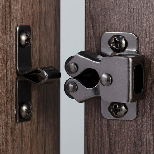4 PCS Cabinet Latch Double Roller Catch Hardware for Kitchen Cabinet Door Latches and Catches