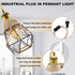 FEYAIM E26 E27 510 cm Vintage Plug in Pendant Light, Metal Pendant Lamp Kit, Hemp Rope Hanging Lamp Socket Pendants
