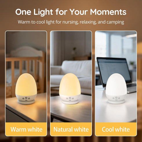 Dimming, Harmless, JolyWell Night Light for Kids, Baby Night Light with Sound Machine, RGB Egg Night Light for Nursery