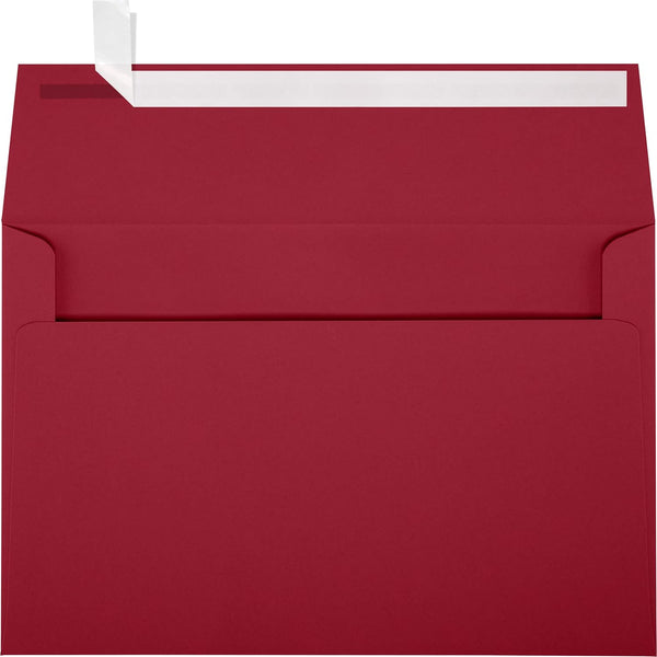 LUXPaper A9 Invitation Envelopes | Garnet Red | Peel & Press | 5 3/4" x 8 3/4" | 80lb. Text | 50 Qty