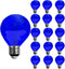 JuzizjMEFOD 15 Pack G40 Plastic LED Replacement Light Bulbs 1W Shatterproof Blue Color