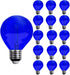 JuzizjMEFOD 15 Pack G40 Plastic LED Replacement Light Bulbs 1W Shatterproof Blue Color