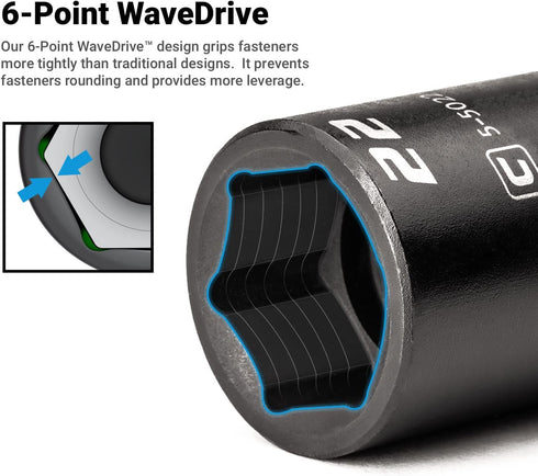 Capri Tools 3/8-Inch Shallow Impact Socket, 3/8-Inch Drive, 6-Point, SAE