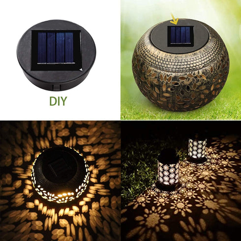 ZNYCYE 4 Pack Solar Light Replacement Top, LED Solar Panel Lantern Lid Lights, Outdoor Replacement Parts