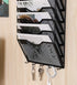 EasyPAG 8 Pocket Hanging File Organizer, Wall Mount File Holder with 5 Key Hook for Office and Classroom, Black