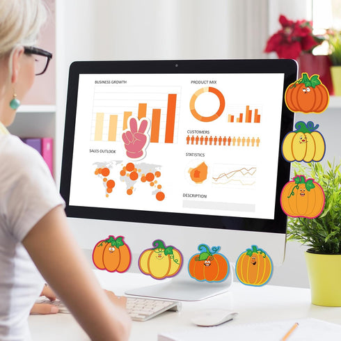 Whaline 810 Sheets Fall Pumpkin Sticky Notes - Thanksgiving Self-Adhesive Memo Pads for Autumn