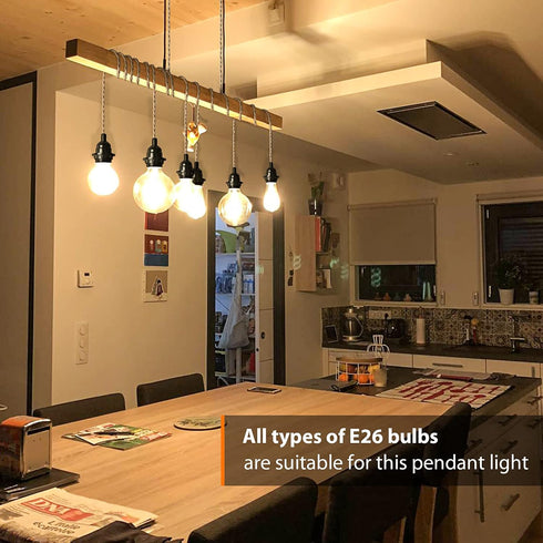 15FT E26 Bulbs HURYEE Plug in Hanging Light Fixture, Pendant Lamp Lights Cord with Switch Cord Socket, Industrial DIY