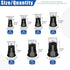 Glarks 250pcs Set M3 M4 M5 M6 M8 M10 M12 Thread Half Hexagonal Rivet Nuts Black Zinc Plated Carbon Steel Flat Head