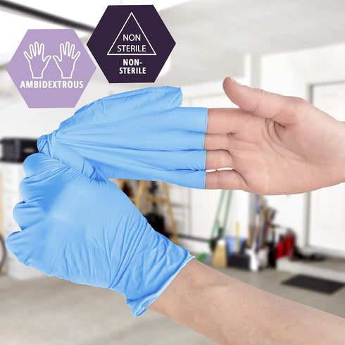 MED PRIDE Large NitriPride Nitrile-Vinyl Blend Exam Gloves, 100 Count, Powder Free, Latex Free for Medical, Cooking,