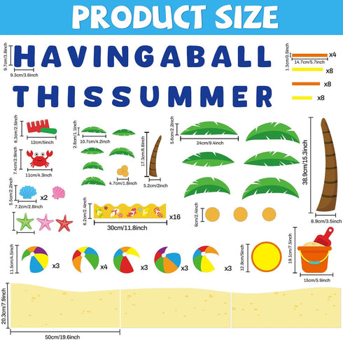 Summer Beach Ball Bulletin Board Decoration Set Summer Theme Bulletin Board Borders Summer Beach Ball Paper Cutouts Beach Ball Bulletin Boarder for Summer Theme School Classroom Decor by Naozinebi