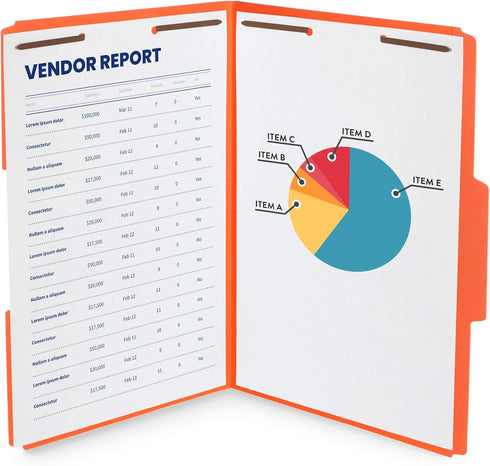 Blue Summit Supplies Legal File Folders - Legal Size with Fasteners, 50 Pack, Durable Reinforced Tabs
