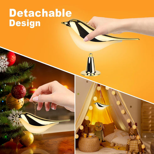 Small Bird Touch Lamp, Cordless Dimmable Night Light with Aroma Diffuser, USB Rechargeable Touch Sensor Control for