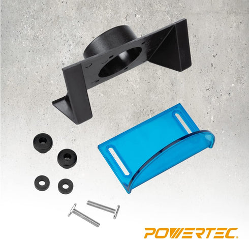 71733 2.5 6.5 POWERTEC Full Size Router Bit Guard Kit with Router Table Dust Port | ID x Dust Collection Adapter