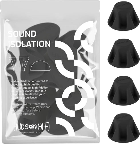 1.5” Bigfoot Isolation Feet - Non Adhesive Rubber Stoppers, 4 Pack Non-Skid Bumpers for Turntable Isolation, Anti