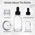 48 Pack 1oz Clear Glass Bottles with Glass Eye Droppers for Essential Oils, Perfumes & Lab Chemicals