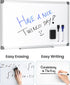 Magnetic White Board Kit for Wall - 18" x 12", 1 Dry Eraser & 2 Multicolor Markers, Sliver Aluminum Frame