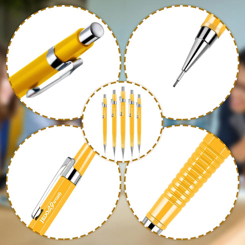 Outus 8 Pieces Mechanical Pencil Set, Metal Retractable Automatic Drafting Pencils with Refills for Writing & Drawing