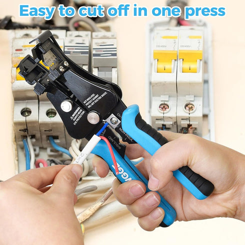 WGGE 3 IN 1 Adjustable Heavy Duty Wire Stripper/Cutter Tool for 8-18 AWG Solid and Stranded Wire