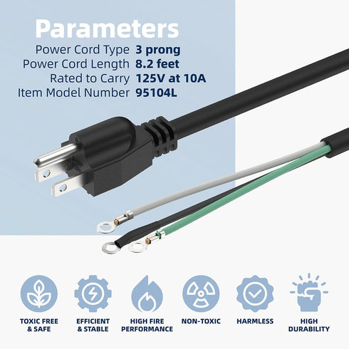 95104L Replacement Cord Compatible with SKILSAW Worm Drive Saw SPT77WM SPT78W Circular Saw Power Cord Parts,Heavy Gauge for SKIL SAW Power Tool Replacement Assembly Accessories