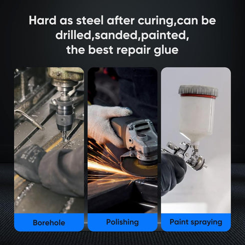 Metal Glue, 1.76oz 2 Part Liquid Metal Welding Epoxy Glue for Heavy Duty Repairs on Metal and Ceramics
