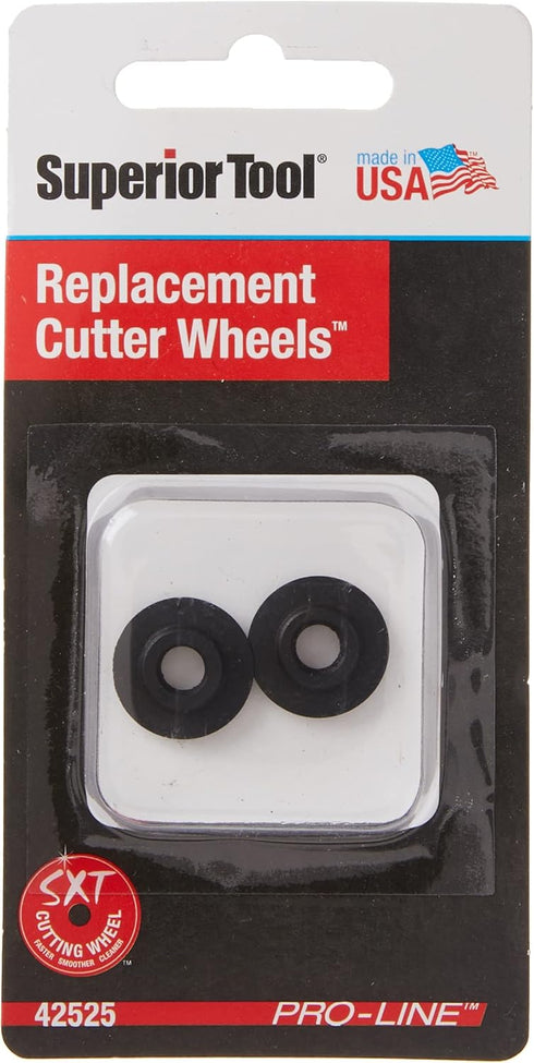 Replacement Cutter Wheels, Superior Tool 42525, Mini Tube Cutting, Cu, Al, Steel, Black