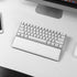 LTC Keyboard Wrist Rest - Cushion Support Pads for 61-Key Keyboard - PU Leather & Anti-Slip Base - White (60% Compact)