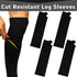 Zhanmai Cut Resistant Leg Sleeves Bite-Proof Protective for Welding, Lawn Mowing Guard Safety (Black, Heel Hole Style)