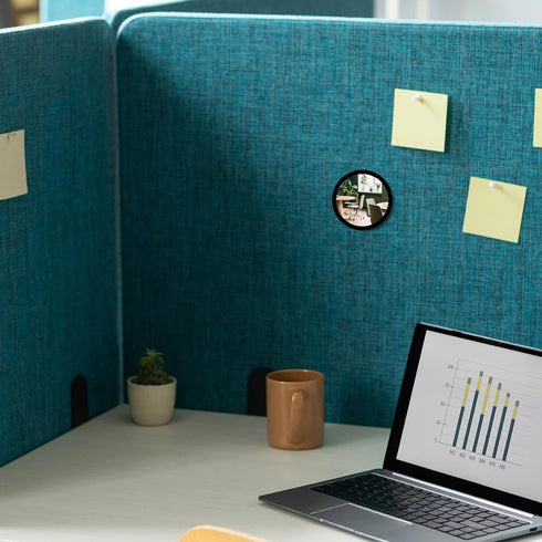 MSHHDK 4 360 2" Pcs Office Cubicle Mirrors Adjustable Monitor Mirror Swivel Stick-On See-Behind Mirrors Wide Angle