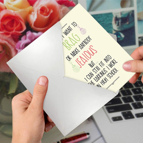NobleWorks Funny Happy Birthday Card, Colorful Humor Card with Envelope, High School Earrings 5570