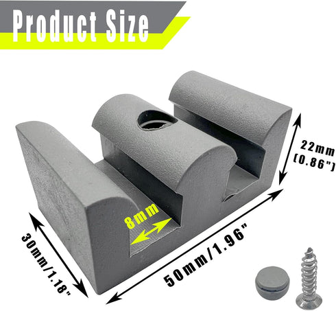 50mm Bathroom Sliding Door Glass Anti-Collision Block Side Guide Rail for Shower Door Bathroom Sliding Door Bumper Shower Room Accessories(4pcs,Grey) by ERDANER