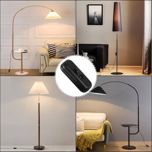 4PCS Inline Cord Switch On/Off for Appliance or Bedroom Table Lamp, in Black