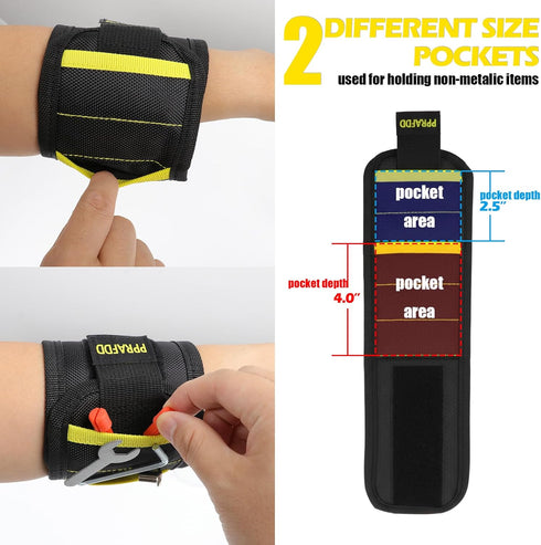 PPRAFDD Magnetic Wristband for Holding Screws, Drill Bits, Nails, Valentine's Day, Father's Day Gifts for Handyman