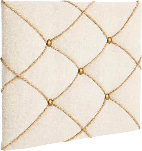 Farmlyn Creek Picture Bulletin Board, Linen Fabric Photo Display Board with Hooks, 16 x 12 in