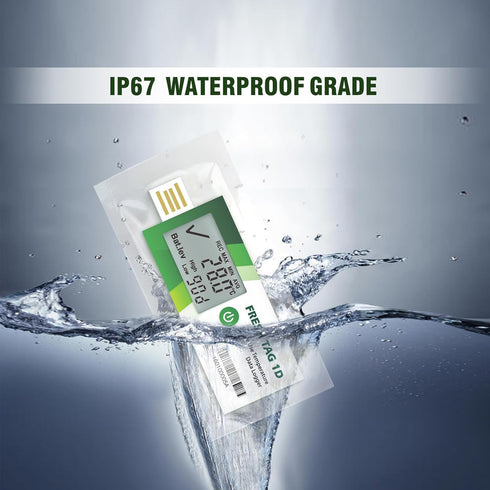 Freshliance Temperature Data Logger LCD Single Use with PDF Report, 7 Days, 1 Pack