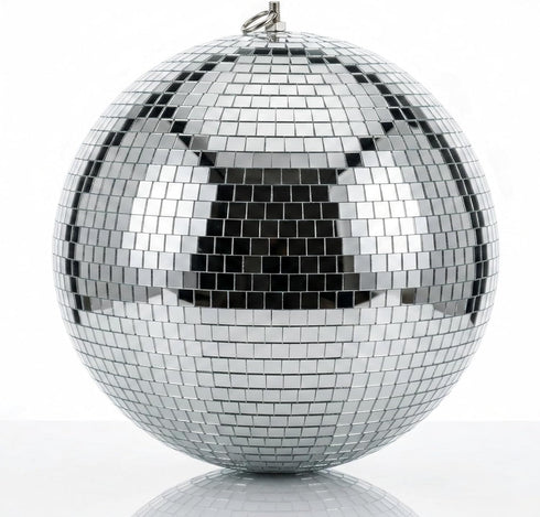 Kaviooy 12 Inch Large Disco Ball, Rotating Mirror Ball with Real Glass Tiles,