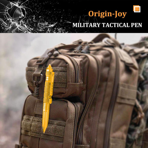 Gift Boxed Tactical Pen, Tungsten Steel Military Self Defense Tool with 8 Refills (Gold)