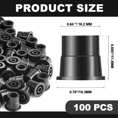 Plastic Baluster Connectors for 3/4" Od Round Balusters Black Baluster Adapter for Deck Handrails Balusters Stair Home House Indoor Outdoor(100 Pcs)