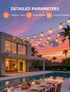 50ft: ST38 Bulbs 3 Outdoor Patio String Lights LED Shatterproof Modes Button Control - Waterproof Connectable Lights