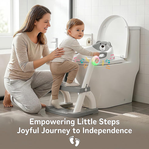 2in1 (8899+Grey) (8899, 8899-Music-Black) Potty Training Seat, SKYROKU Upgrade Toddler Toilet Seat for Kids Boys Girls