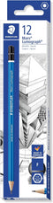 STAEDTLER 100-F Mars Lumograph Graphite Pencils for Drawing & Sketching, F, Box of 12