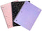 Yoobi College Ruled Spiral Notebook Set, 3-Pack, 1 Subject, 150 Perforated Sheets, Pink, Purple & Black Patterns