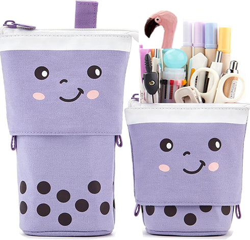Telescopic Pencil Bag - Pop Up Stationery Case, Stand-up Retractable Organizer for Office, Great for Holiday Gifts