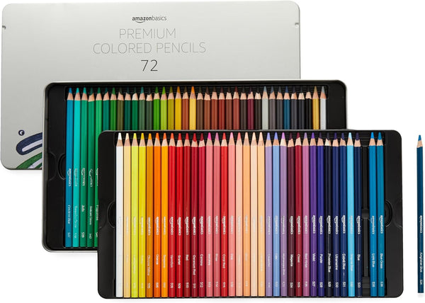 Amazon Basics Colored Pencils for Coloring and Drawing, Premium, Soft Core, Back