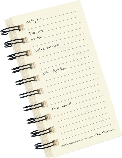 Write it Down Series by Journals Unlimited, Guided Journal, The Hunter's Journal, Mini-Size 3”x5.5”, Kraft Cover