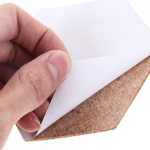 Ceramic Coasters 10pcs Hexagon Cork Boards Tiles Decorative Self-Adhesive Bulletin Board Memo Board for Home Office