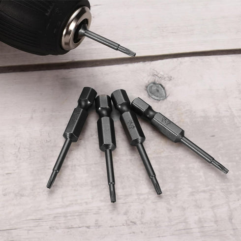 10ps TS8 Star 5 Point Screwdriver Bit 1/4" Hex Shank 2" Length Magnetic Security Torx Head Screw Driver