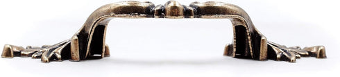 JETLAND 4-Pack, 4" PW1618ABR102 French Provincial Drawer Pulls - Antique Brass, Hole Centers, Vintage Shabby Chic Pulls