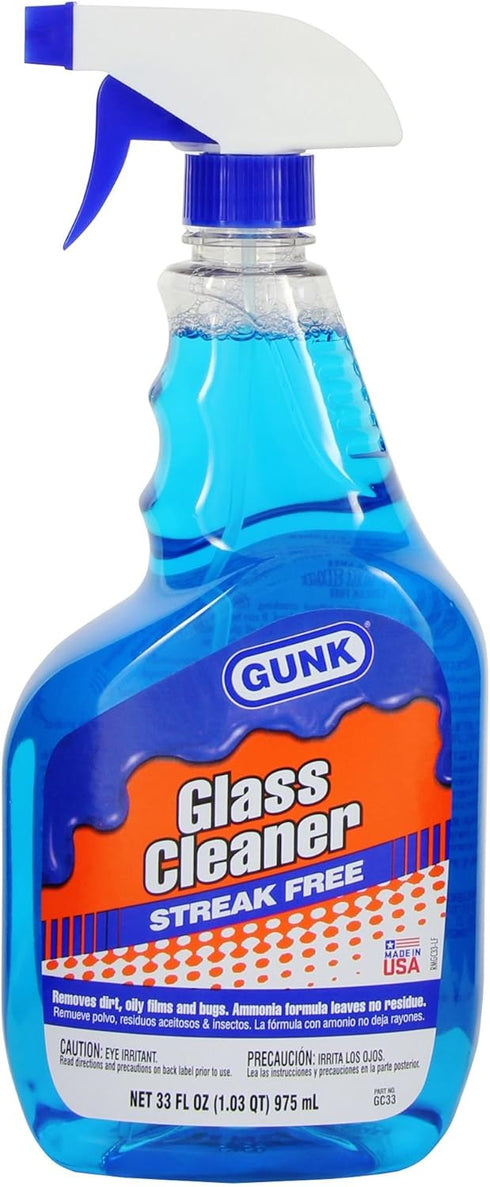 GUNK GC33 Glass Cleaner with Ammonia - 33 fl. oz., Blue